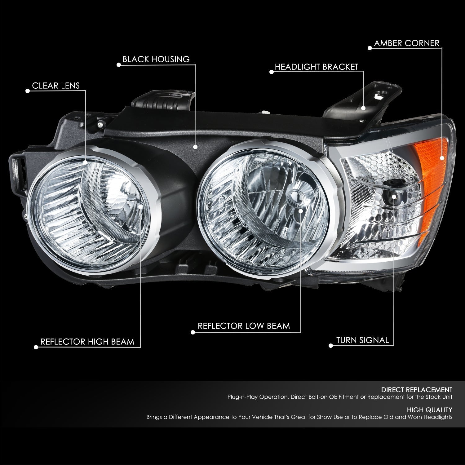 Factory Style Headlight (Left) <br>12-16 Chevy Sonic