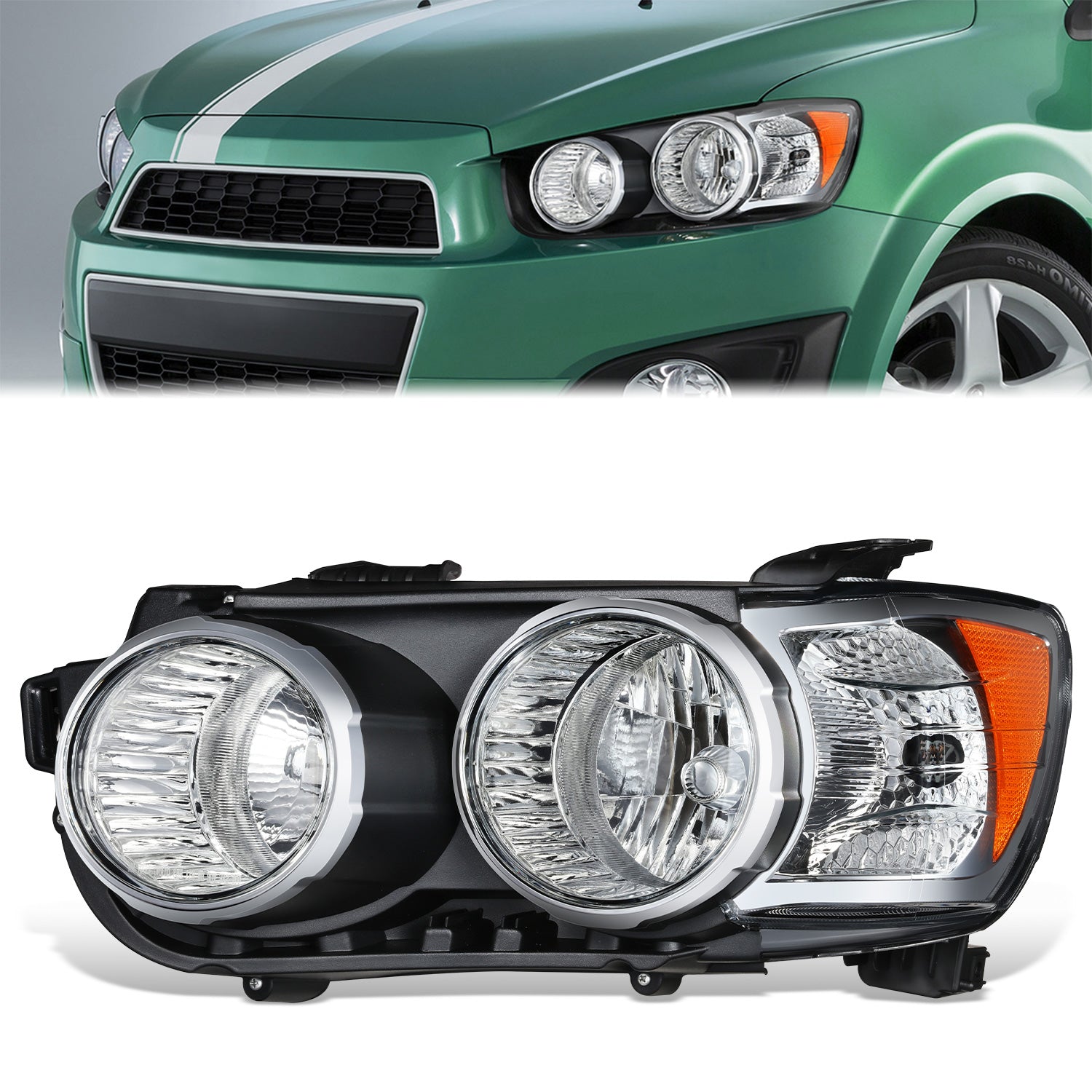 Factory Style Headlight (Left) <br>12-16 Chevy Sonic