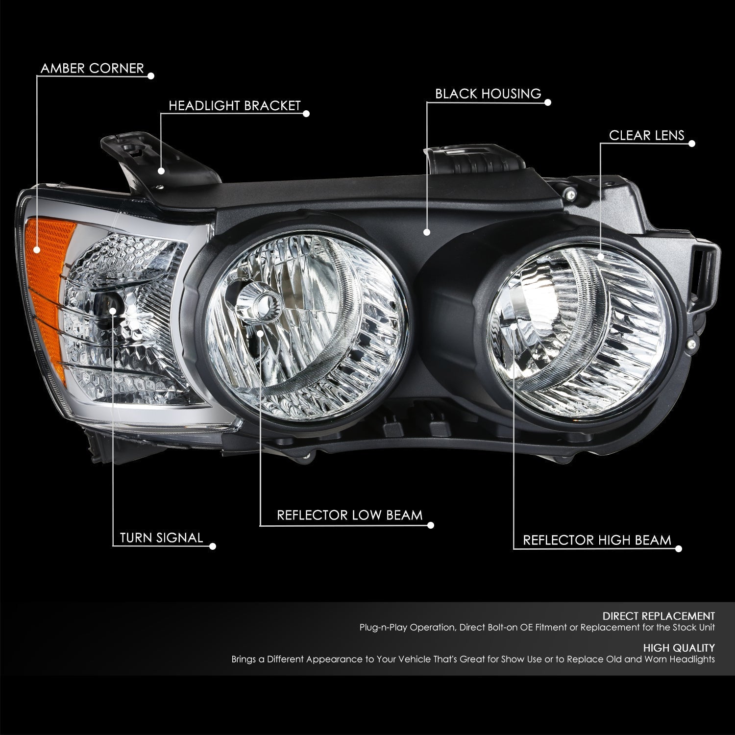 Factory Style Headlight (Right) <br>12-16 Chevy Sonic