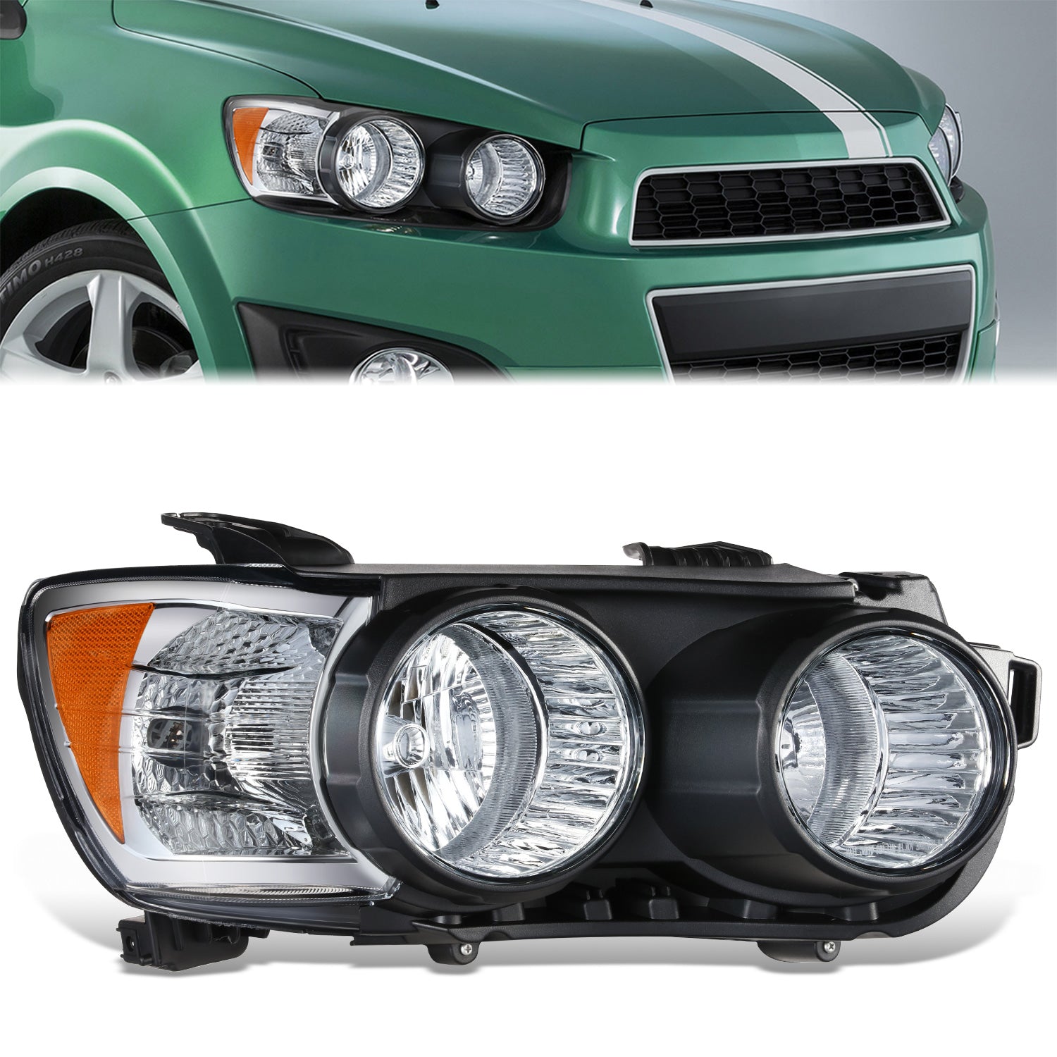 Factory Style Headlight (Right) <br>12-16 Chevy Sonic