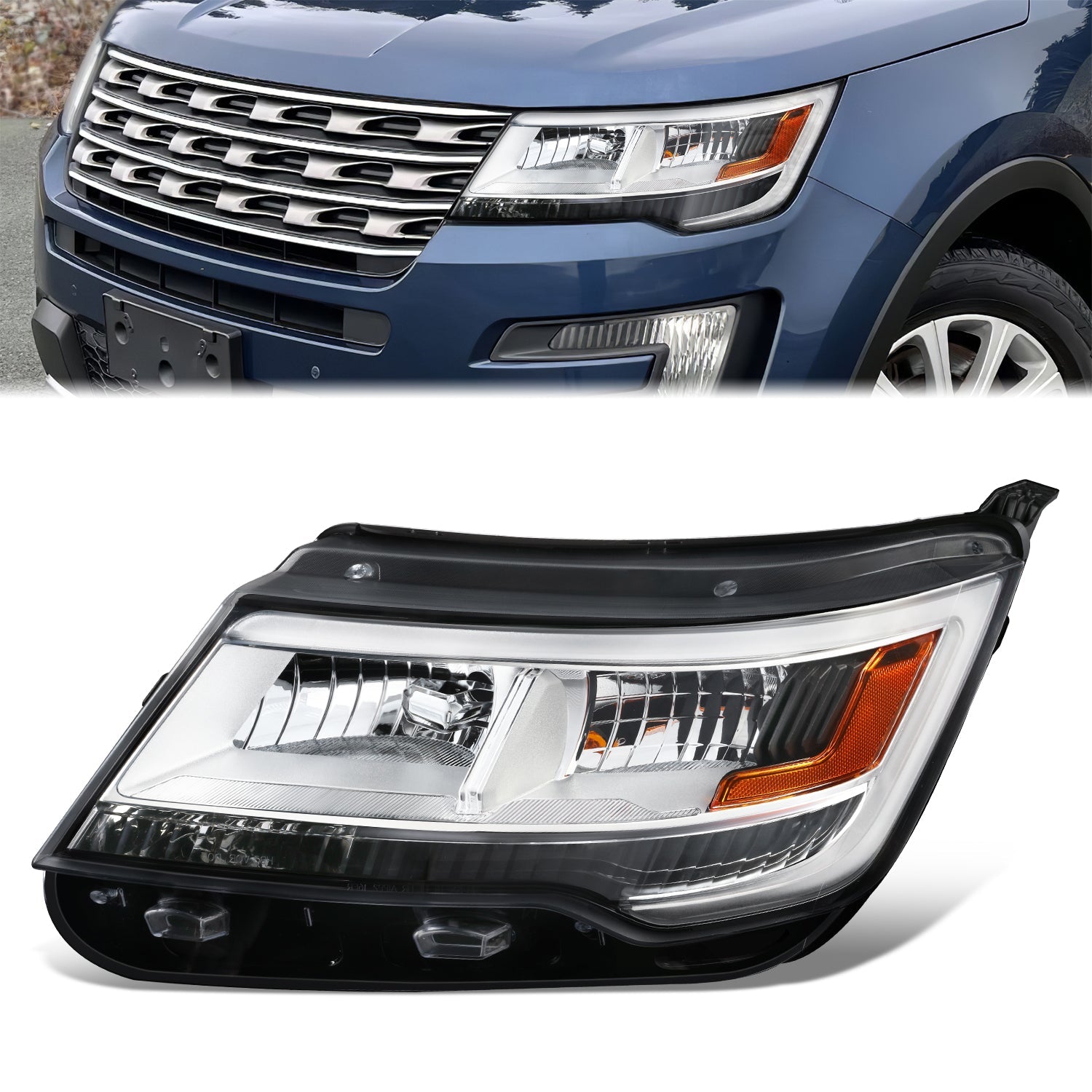 LED DRL Headlight (Left) <br>16-18 Ford Explorer