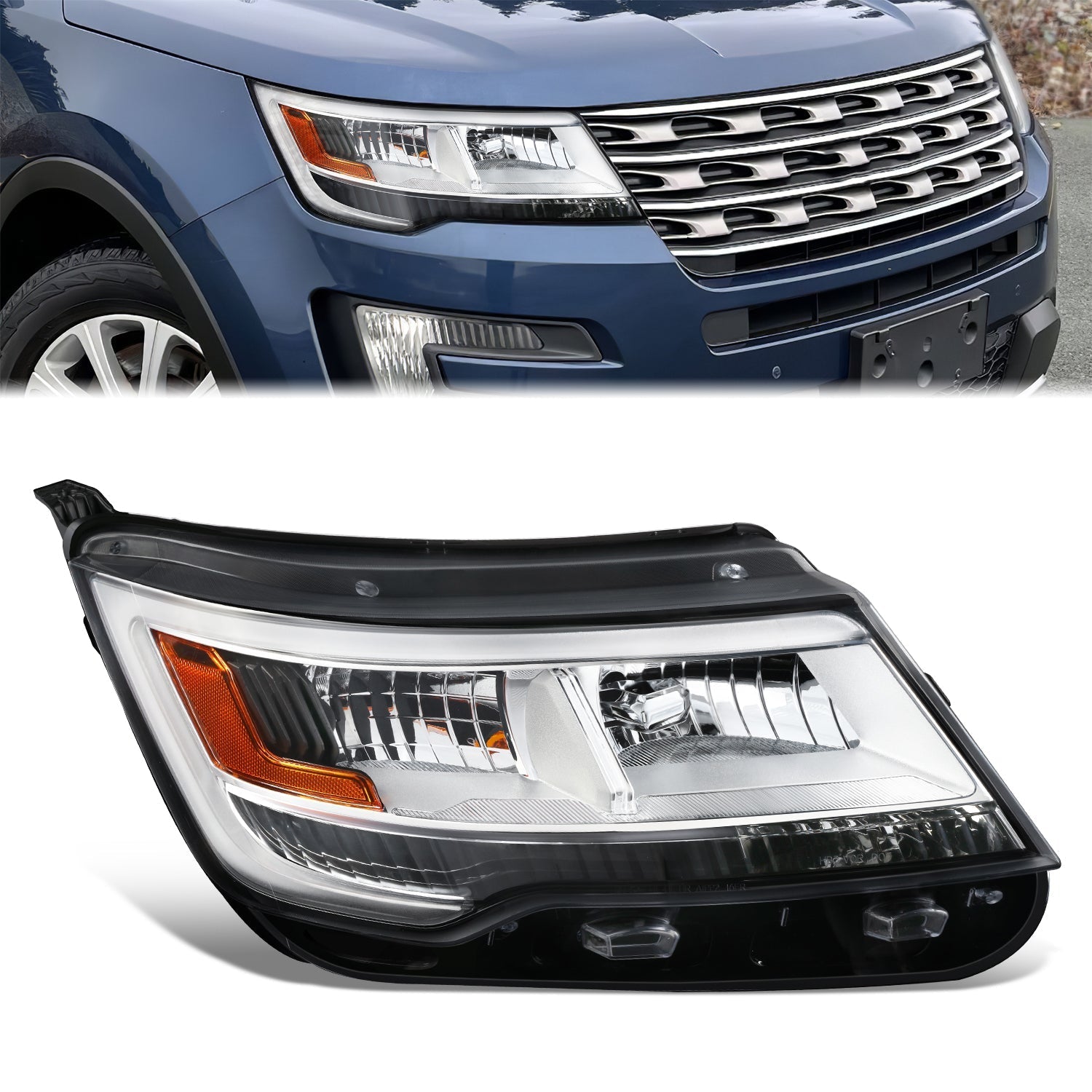 LED DRL Headlight (Right) <br>16-18 Ford Explorer