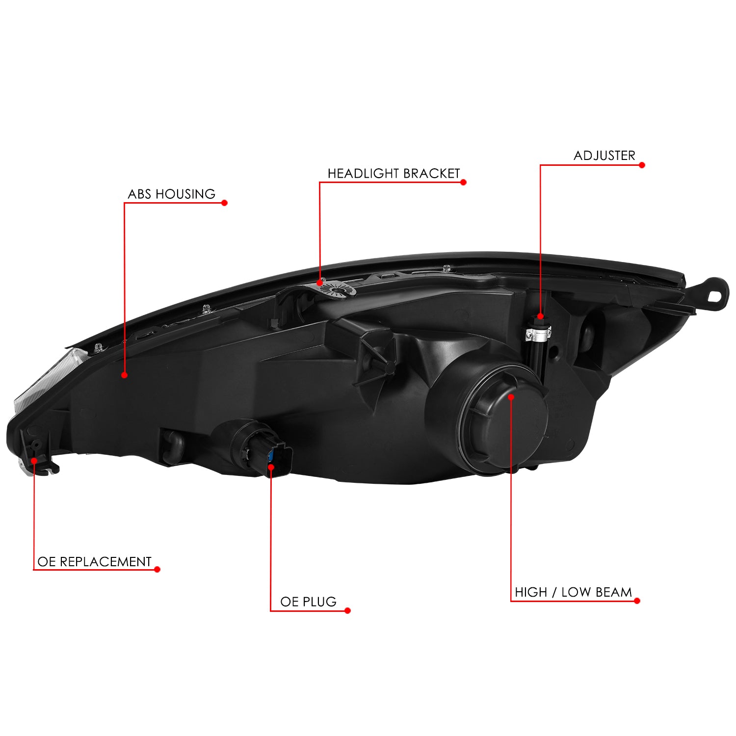 Factory Style Headlight (Right) <br>03-04 Ford Focus