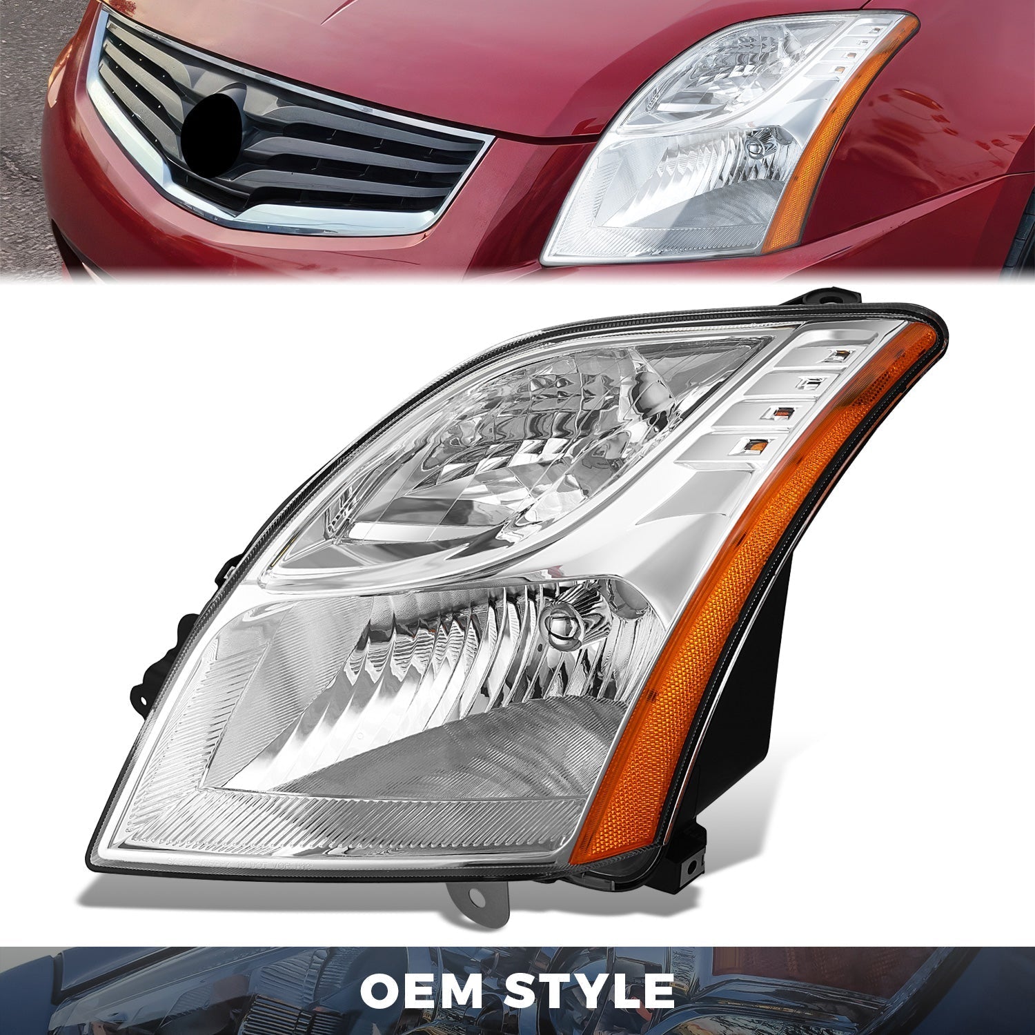 Factory Style Headlight (Left) <br> 10-12 Nissan Sentra