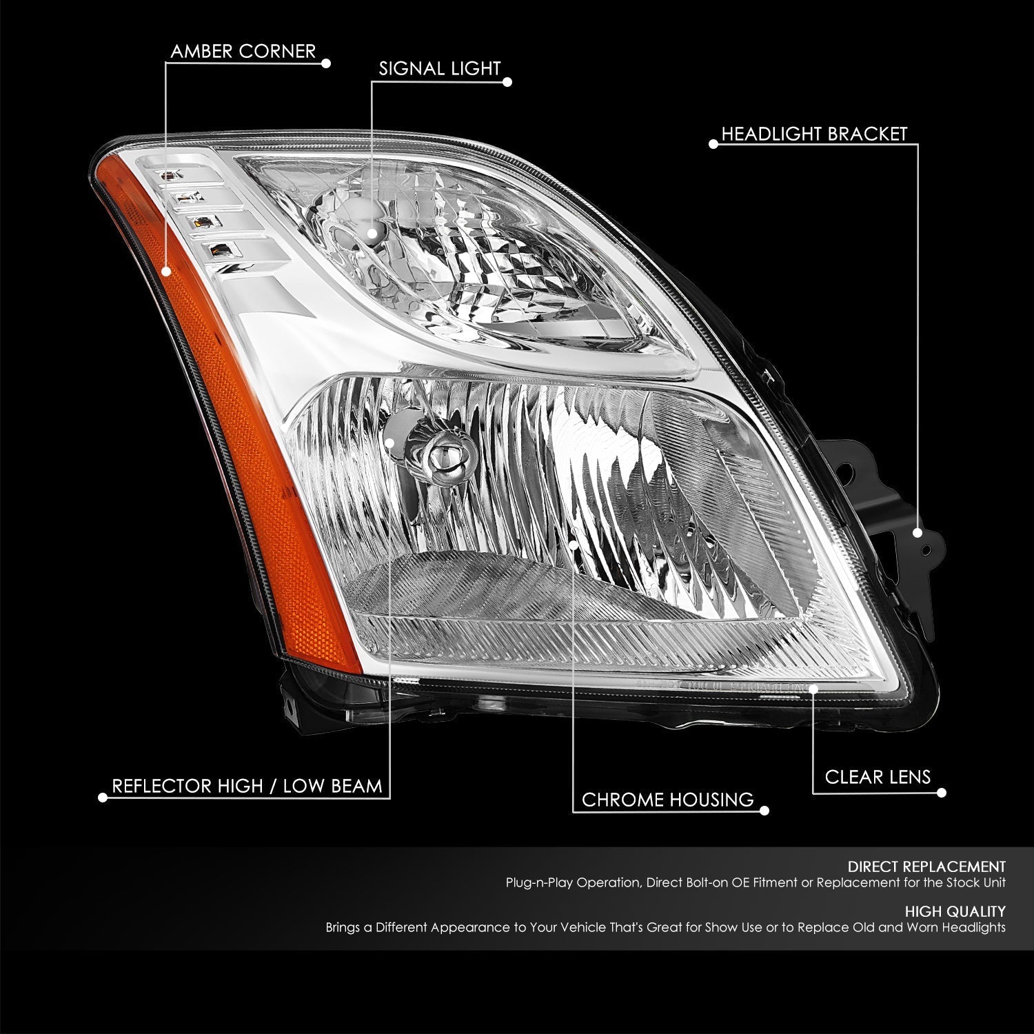 Factory Style Headlight (Right) <br> 10-12 Nissan Sentra