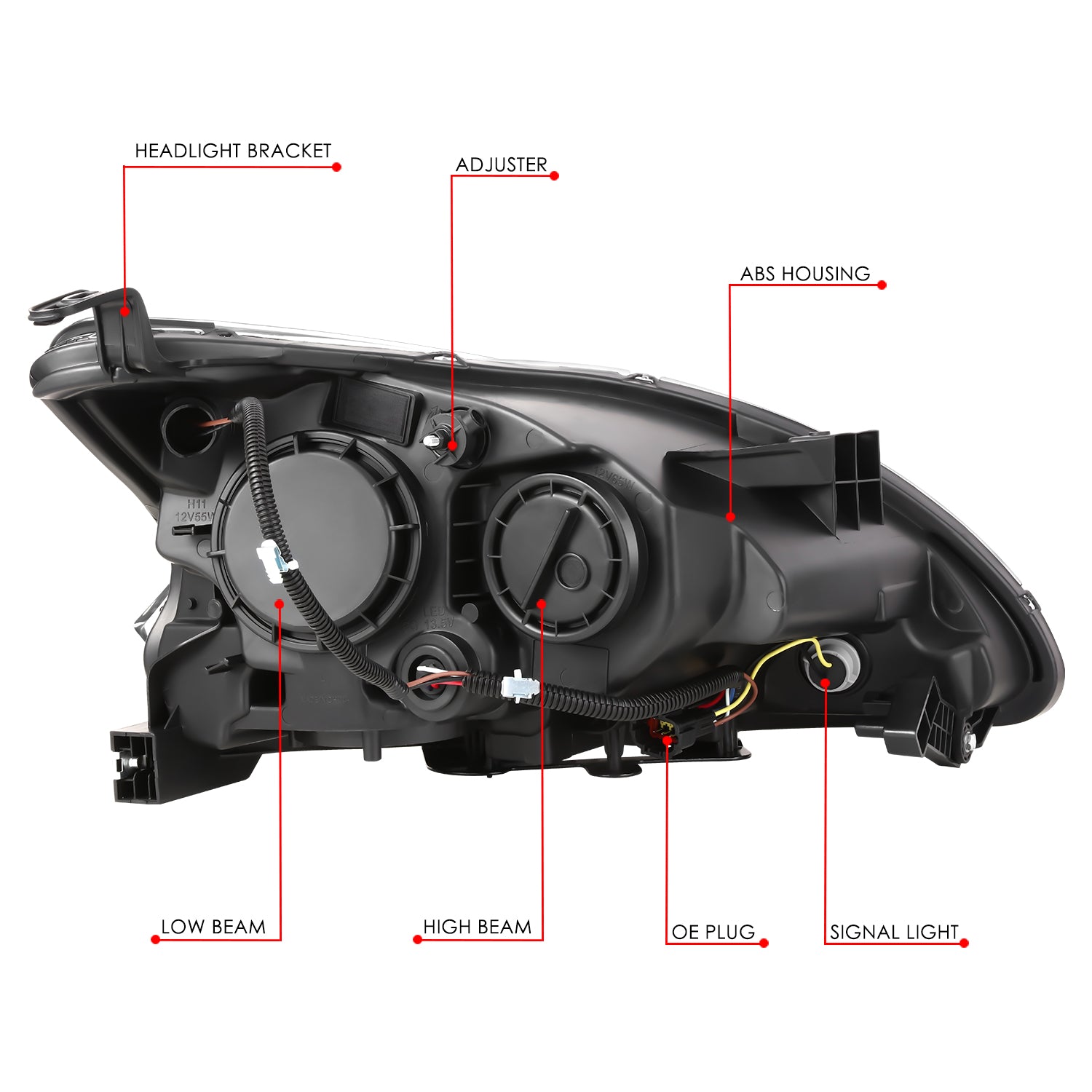 Factory Style Headlight (Left) <br> 13-15 Nissan Sentra