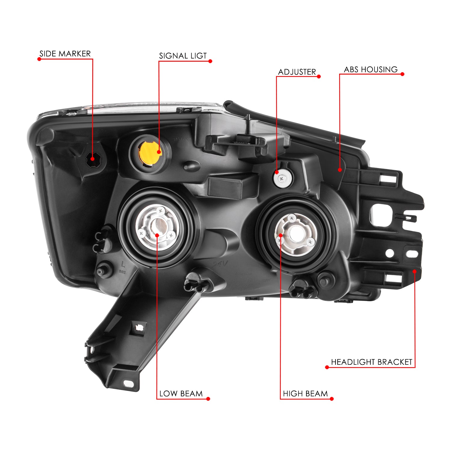 Factory Style Headlight (Left) <br> 08-15 Nissan Titan