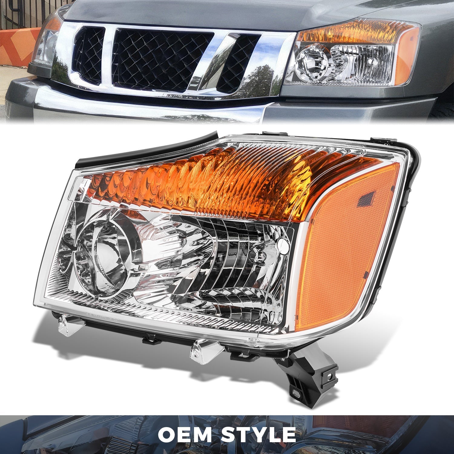 Factory Style Headlight (Left) <br> 08-15 Nissan Titan