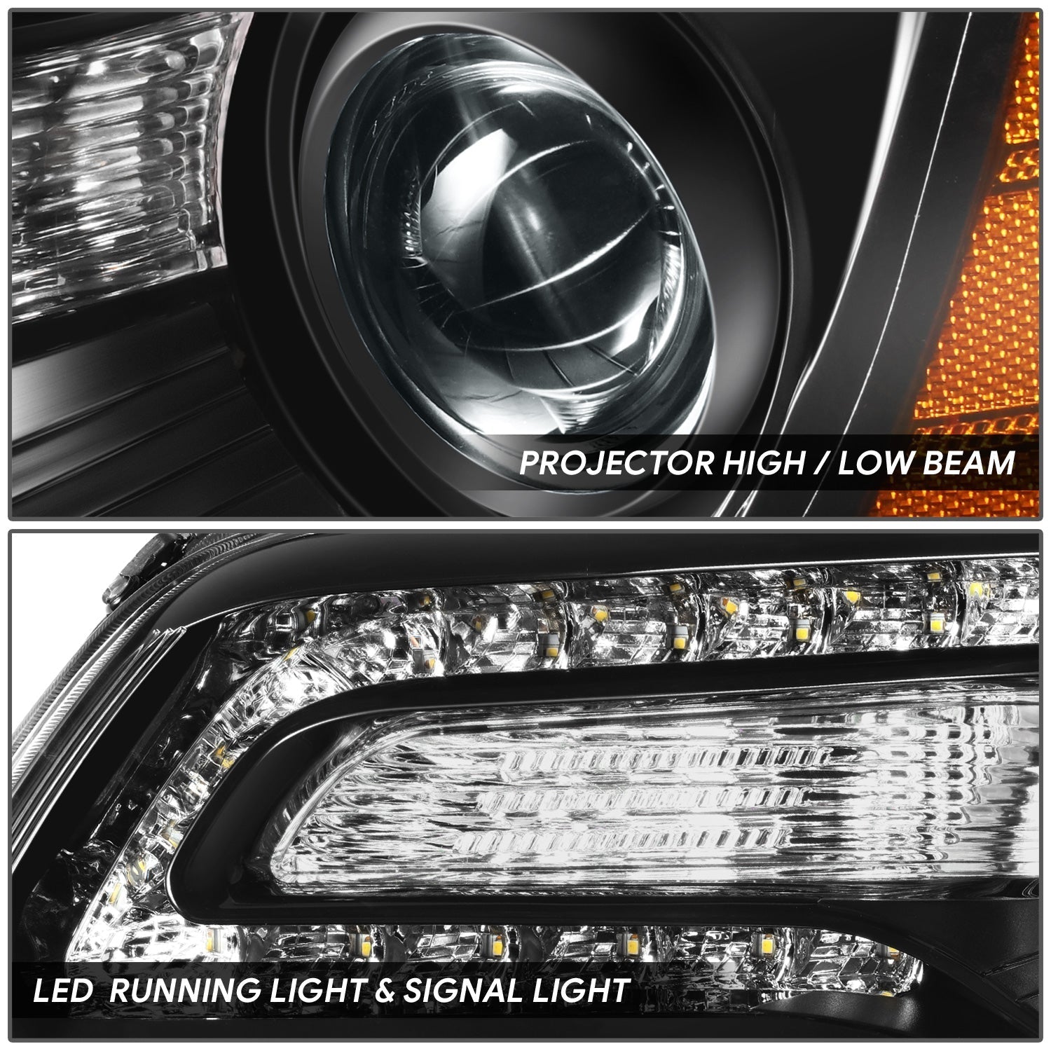 LED DRL Projector Headlight (Left) <br>11-14 Chrysler 300