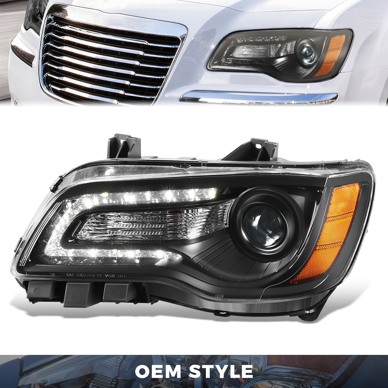 LED DRL Projector Headlight (Left) <br>11-14 Chrysler 300