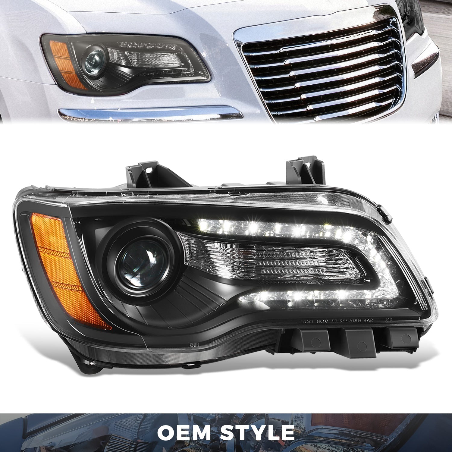 LED DRL Projector Headlight (Right) <br>11-14 Chrysler 300