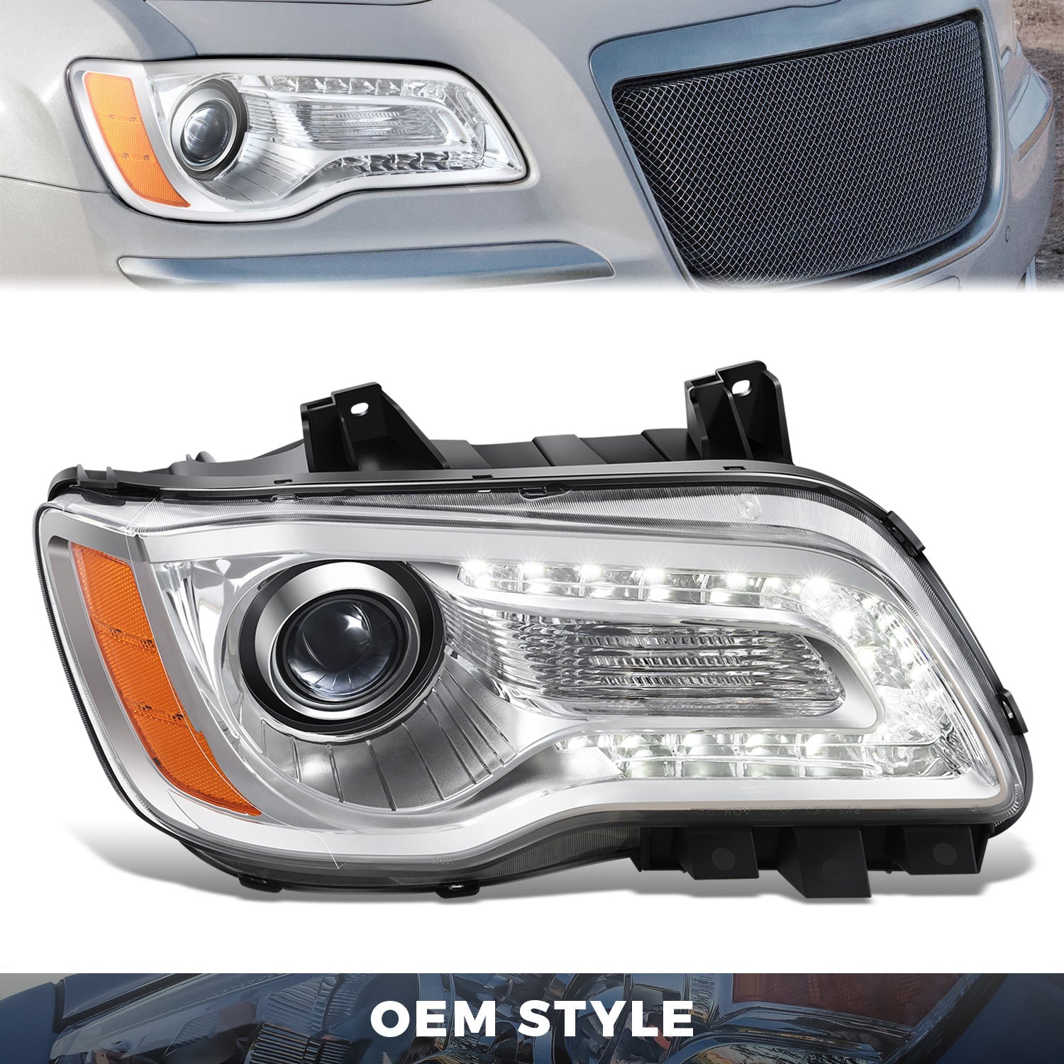 LED DRL Projector Headlight (Right) <br>11-14 Chrysler 300