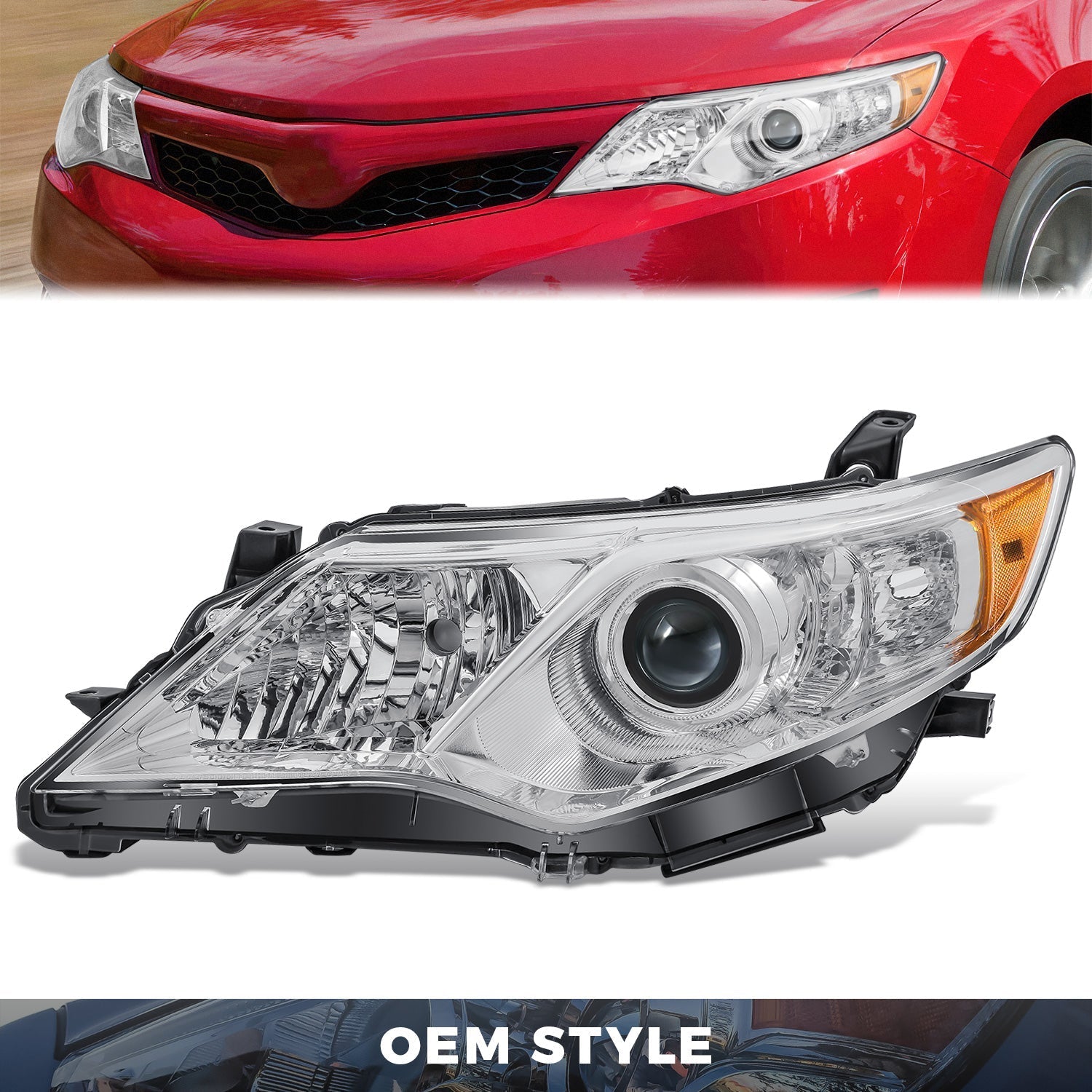 Factory Style Projector Headlight (Left) <br> 12-14 Toyota Camry