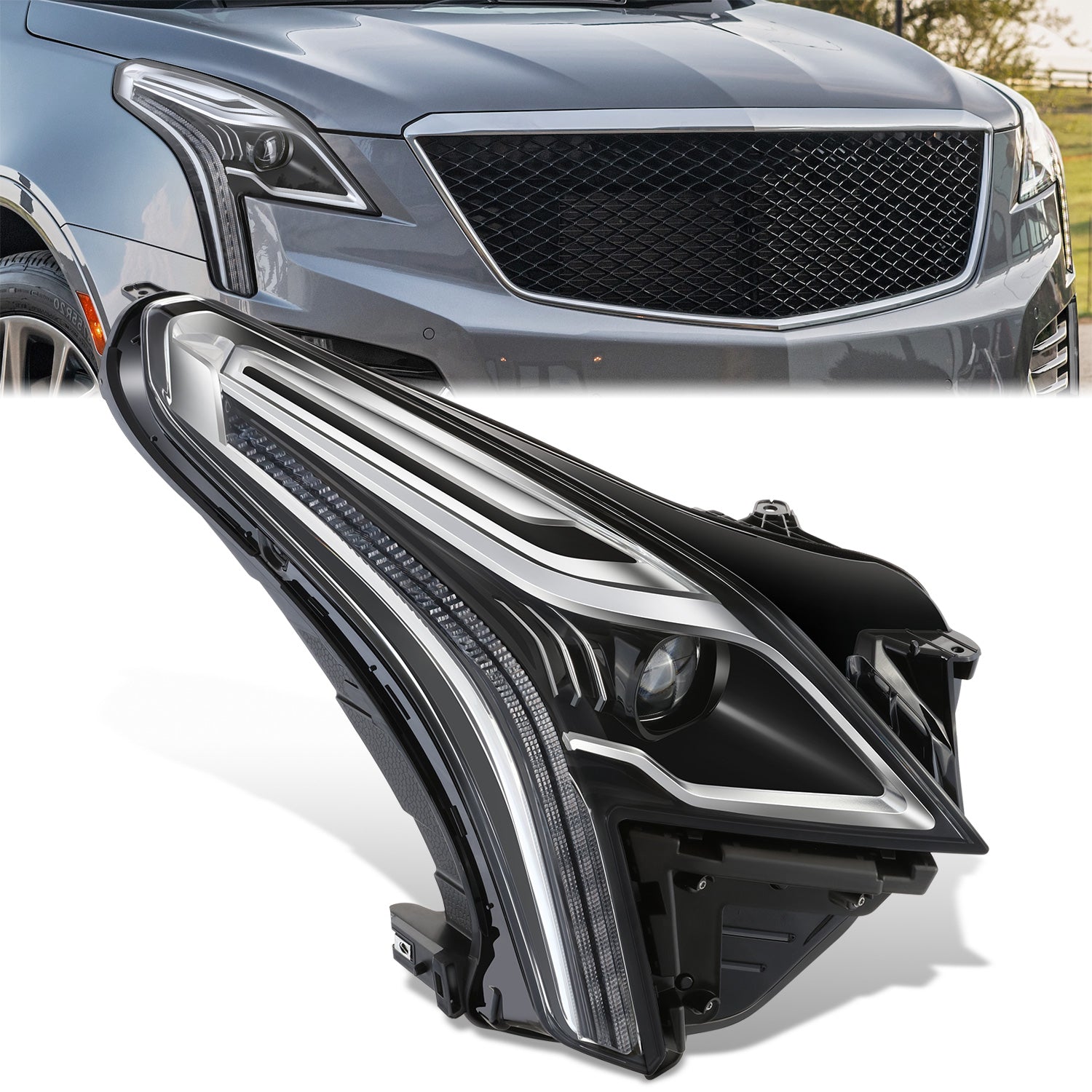 LED DRL Projector Headlight (Right) <br>17-20 Cadillac XT5