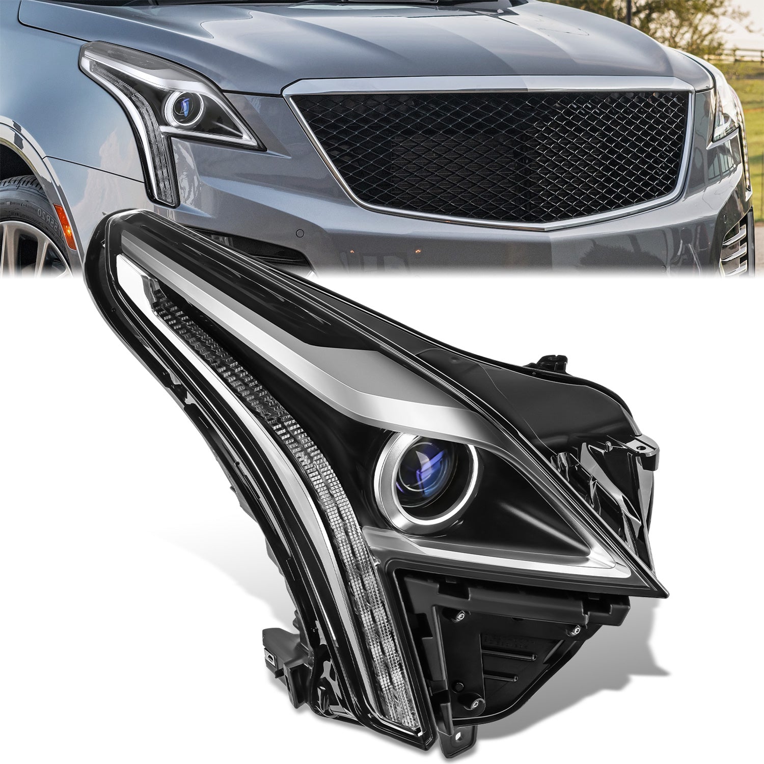 LED DRL Projector Headlight (Right) <br>17-19 Cadillac XT5