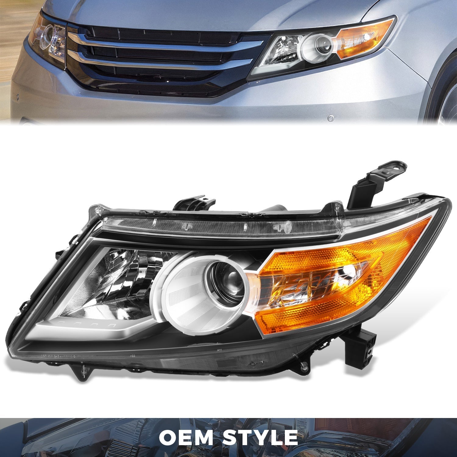 Factory Style Projector Headlight (Left) <br> 14-17 Honda Odyssey