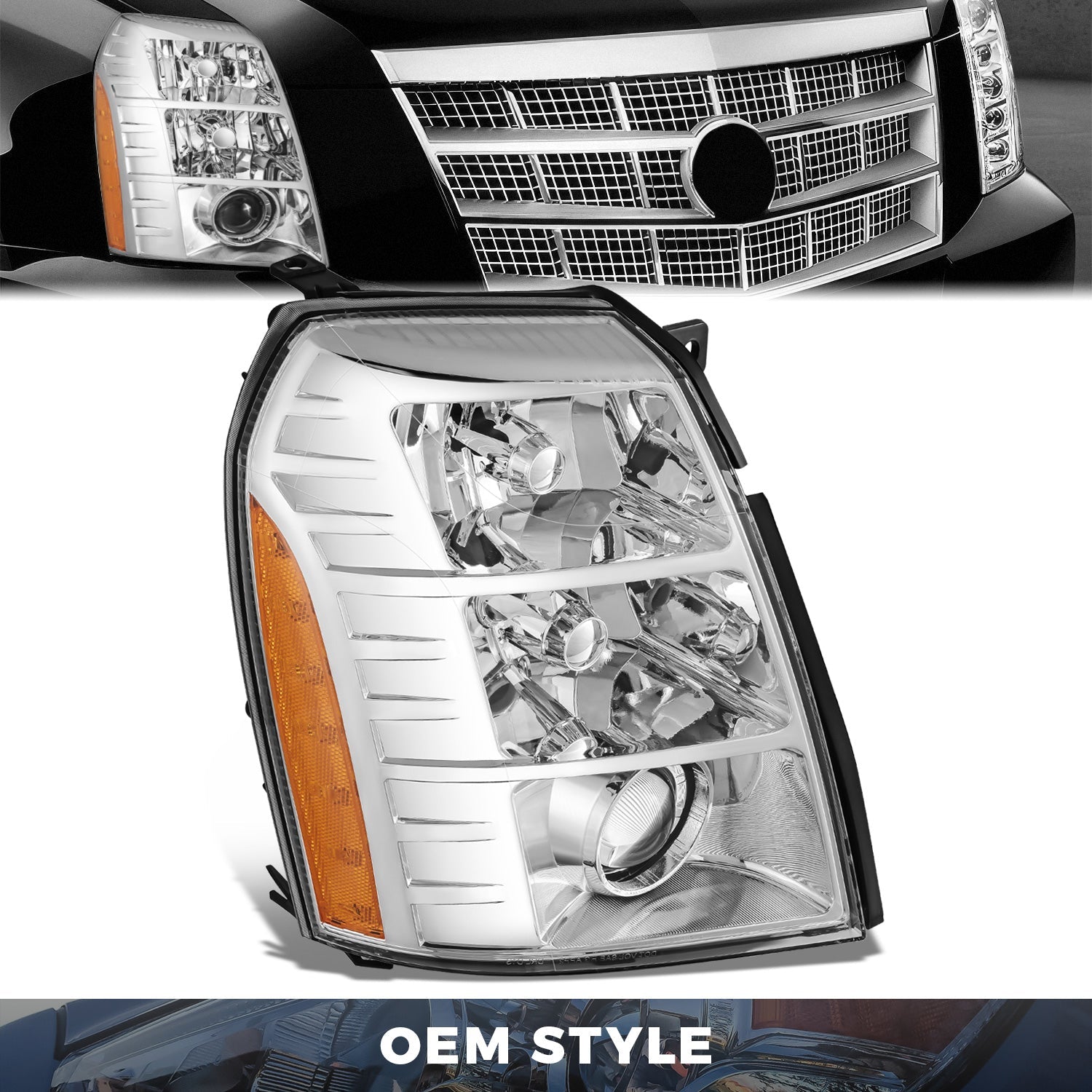 Factory Style Projector Headlight (Right) <br>07-09 Cadillac Escalade