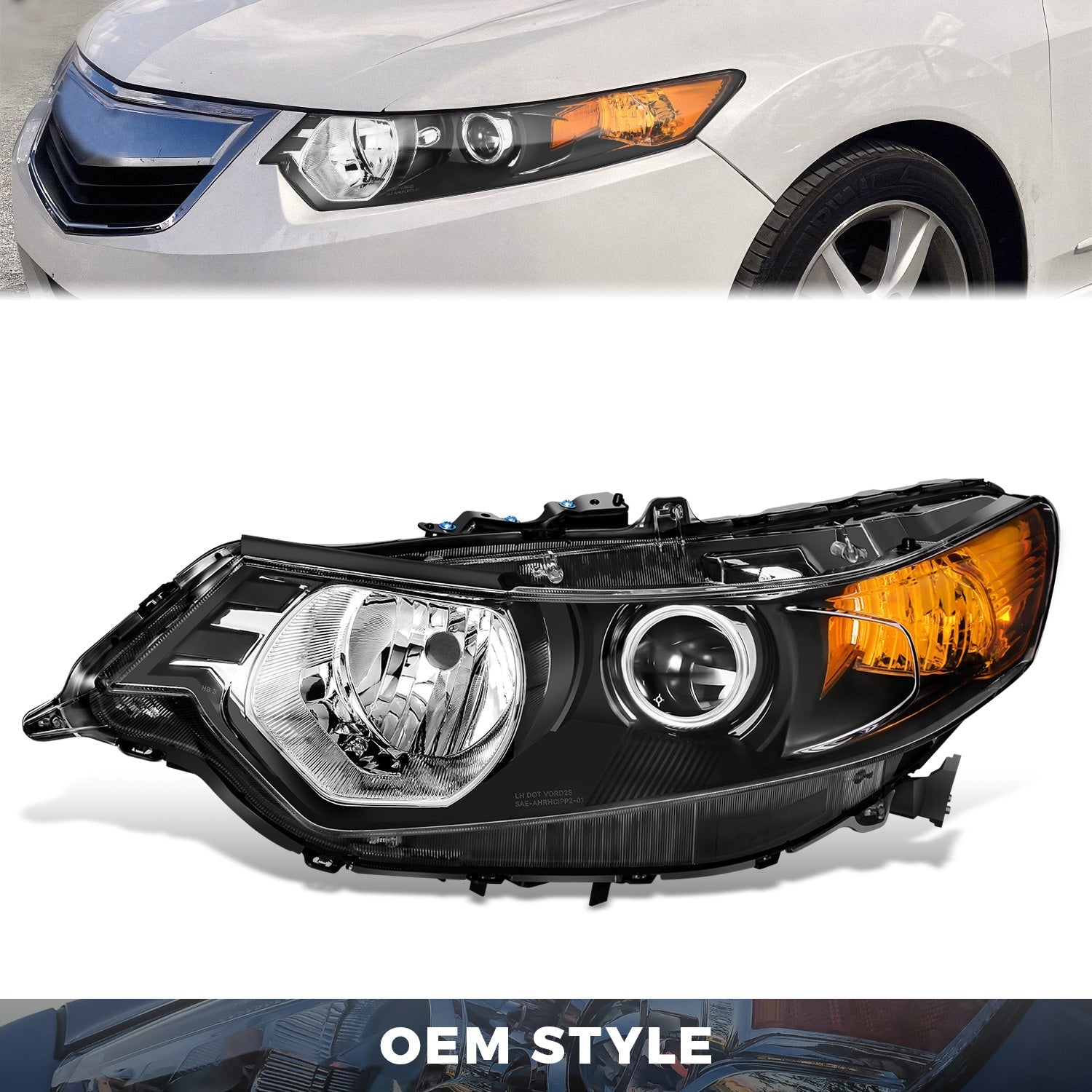 Factory Style Projector Headlight (Left) <br> 09-14 Acura Tsx