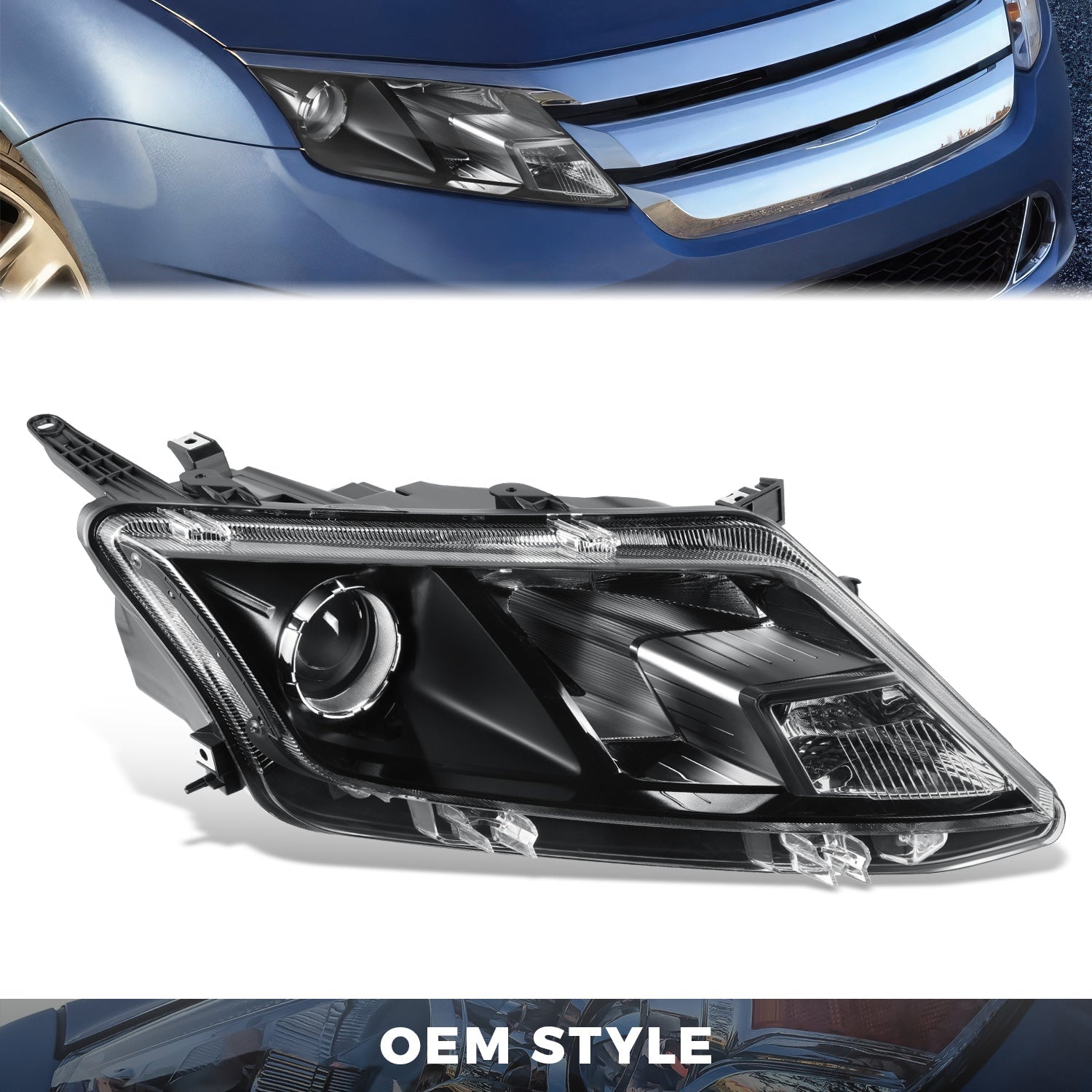 Factory Style Projector Headlight (Right) <br> 10-12 Ford Fusion