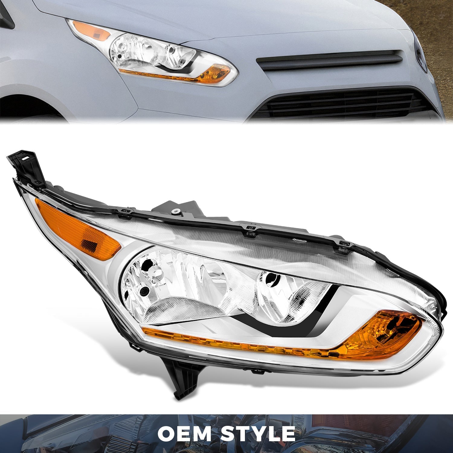 Factory Style Headlight (Right) <br> 14-18 Ford Transit Connect