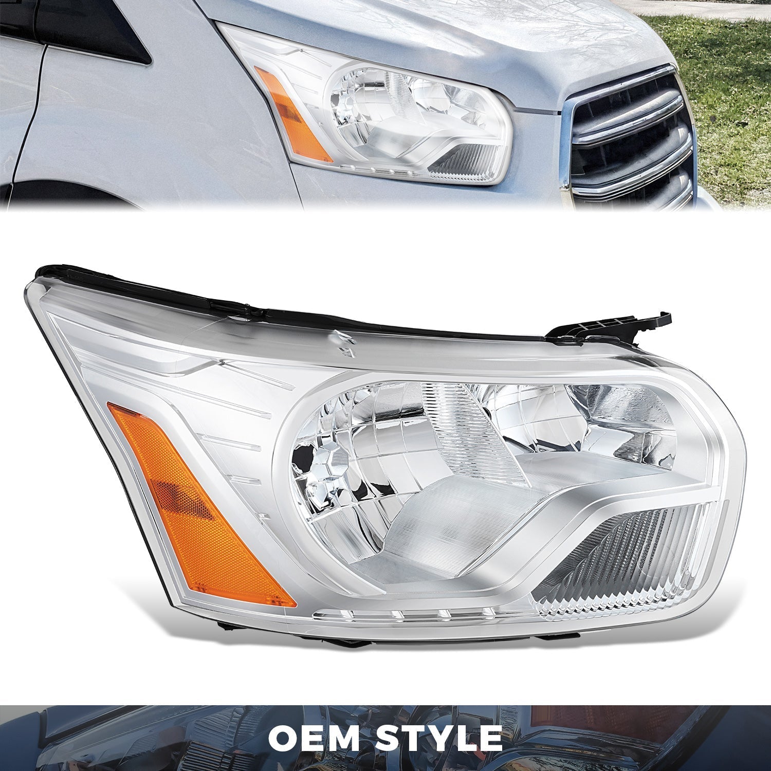 Factory Style Headlight (Right) <br> 15-23 Ford Transit 150, 250, 350