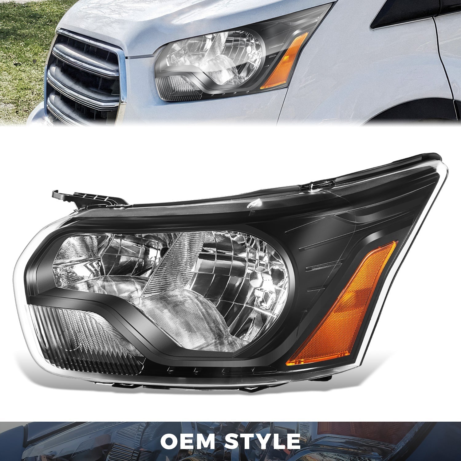 Factory Style Headlight (Left) <br> 15-23 Ford Transit 150, 250, 350