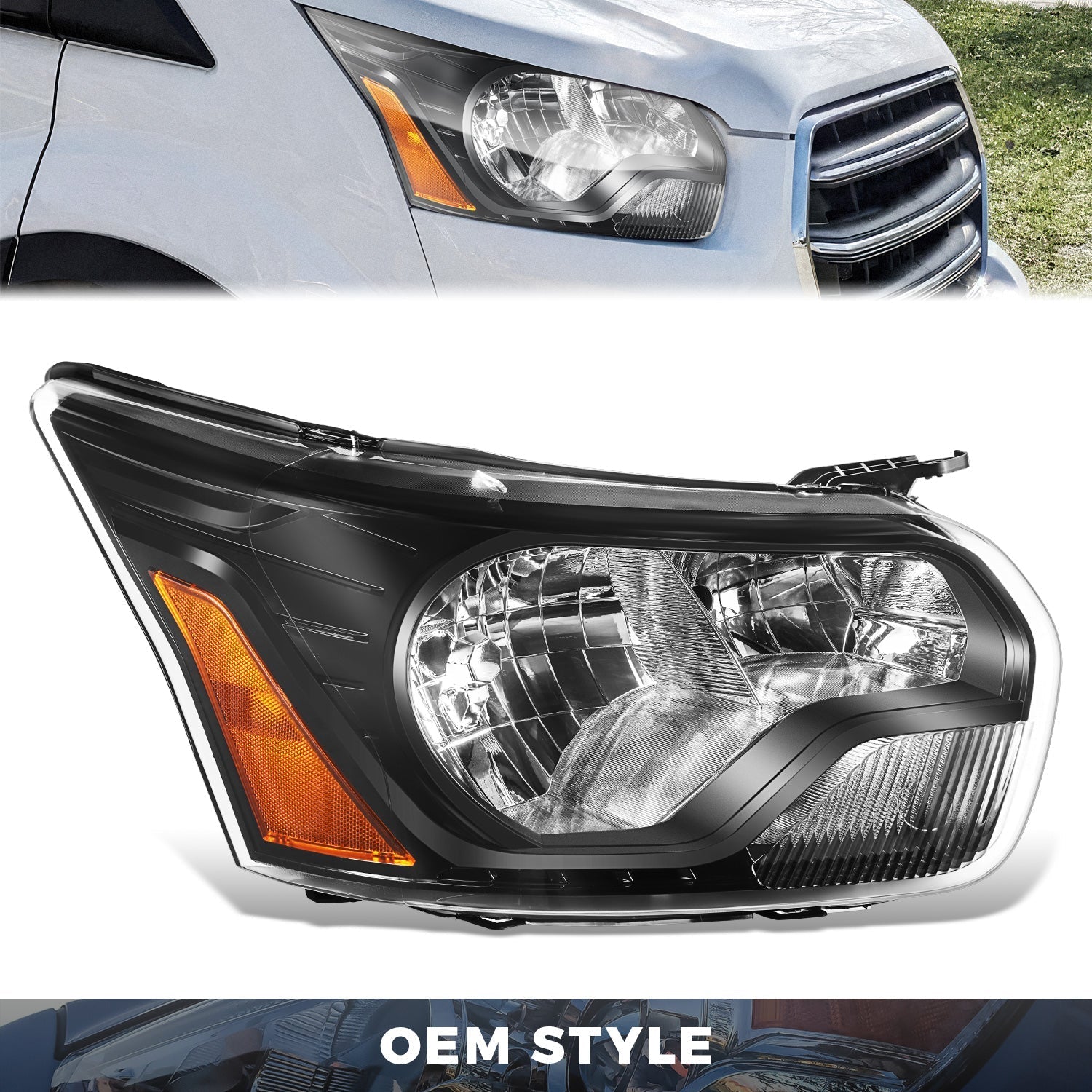 Factory Style Headlight (Right) <br> 15-23 Ford Transit 150, 250, 350