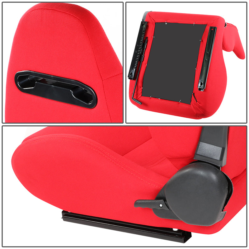 Red Woven Fabric Racing Seat <BR>21.5 X 21.5 X 35 In. Overall Dimensions