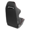 Black Vinyl Red Stitching Racing Seat <BR>21.5 X 22 X 36 In. Overall Dimensions