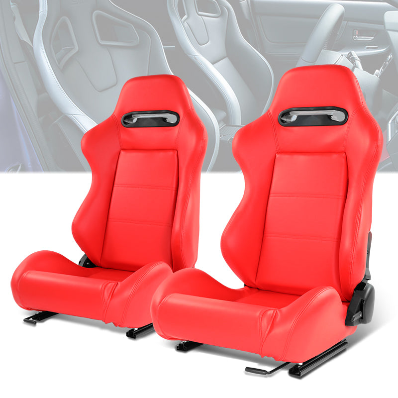 Red Vinyl Stitching Racing Seat <BR>21.5 X 22 X 36 In. Overall Dimensions