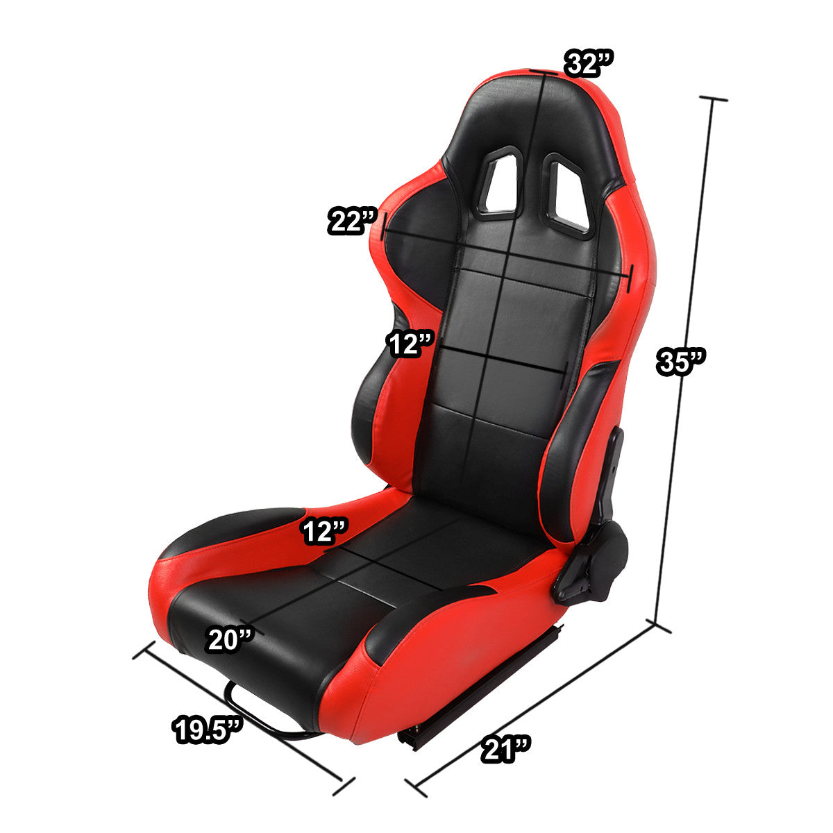 Racing Seats - Reclinable - Type-R - PVC Leather - Pair