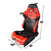 Racing Seats - Reclinable - Arrow Design - PVC Leather - Pair