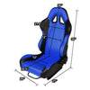 Racing Seats - Reclinable - Square Stitch - PVC Leather - Pair
