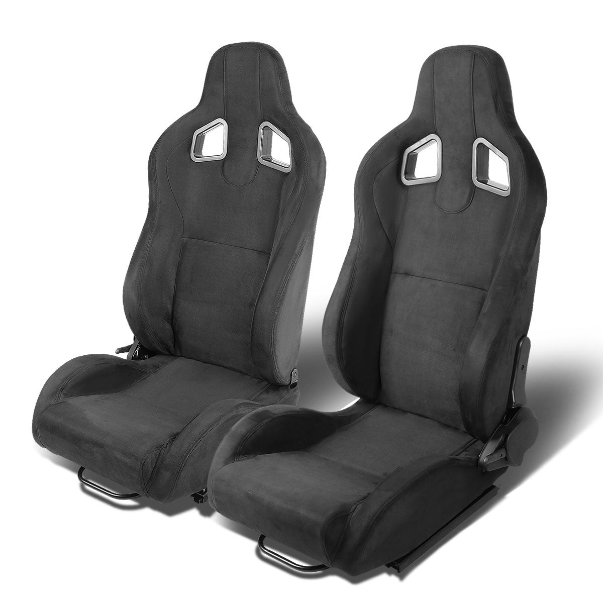 Racing Seats - Reclinable - Type-R Style - Faux Suede - Pair