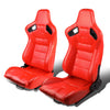 D-Motoring - Racing Seats - Reclinable - Horizontal Stitch - PVC Leather - Pair - 1