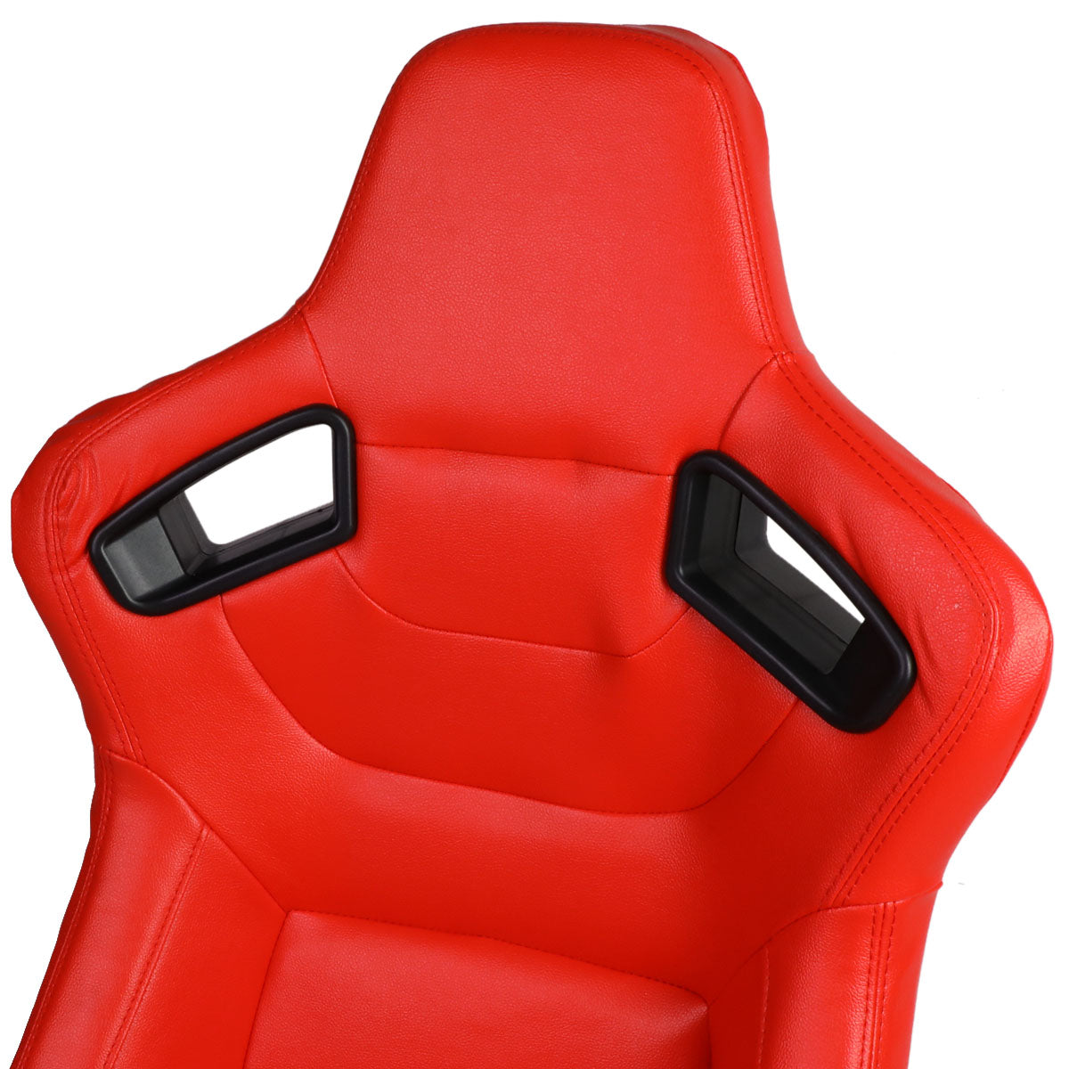 Pair Full Reclinable PVC Leather Bucket Racing Seats w/Sliders