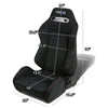 Pair Suede Leather Racing Seat w/Universal Slider - RS-NR-SU-BK