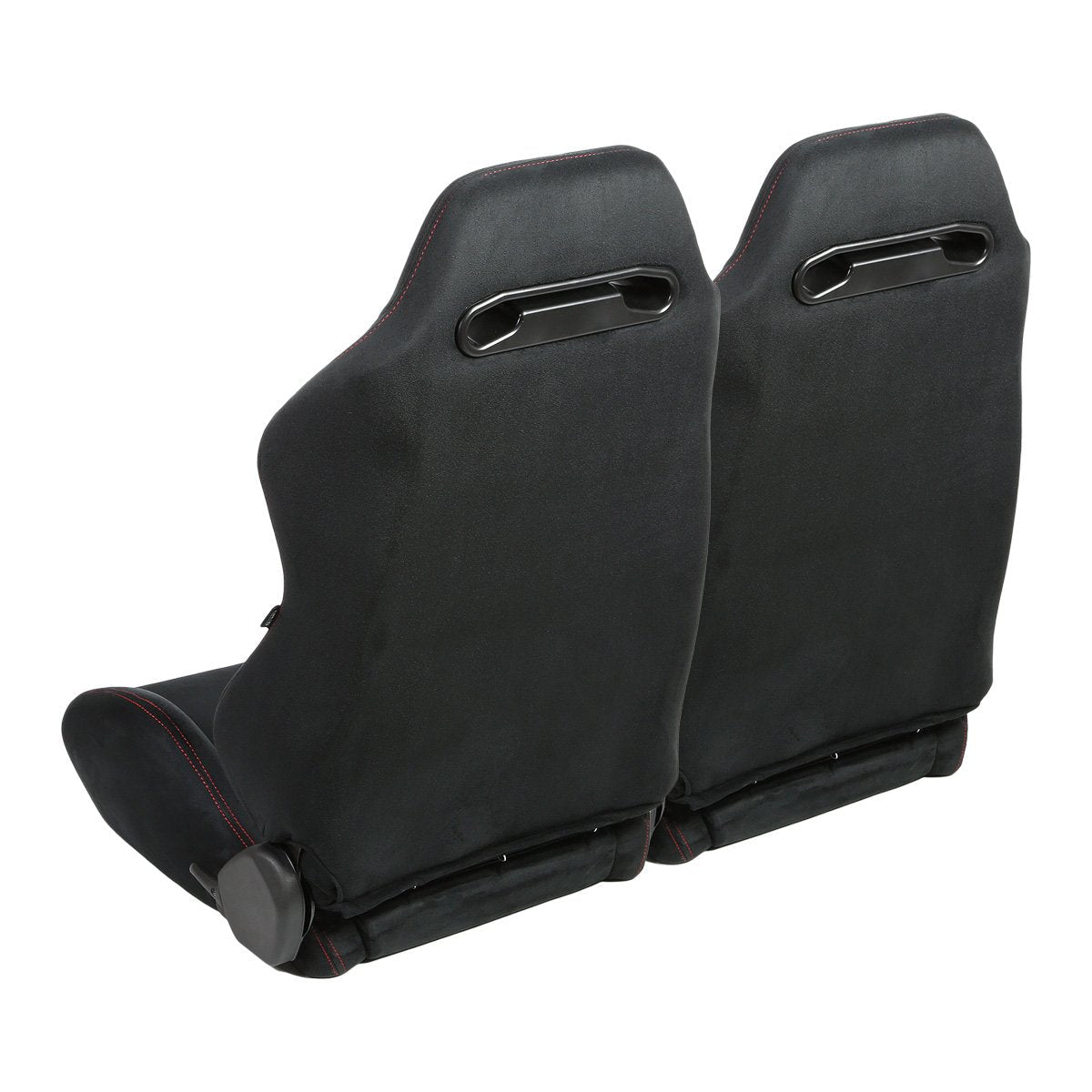 Pair Suede Leather Racing Seat w/Universal Slider - RS-NR-SU-BK