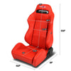 Red Leather Racing Seat w/Universal Slider - Driver Side