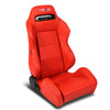 Red Leather Racing Seat w/Universal Slider - Driver Side