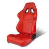 Left / Driver Side Reclinable Real Leather Racing Seat w/Universal Slider