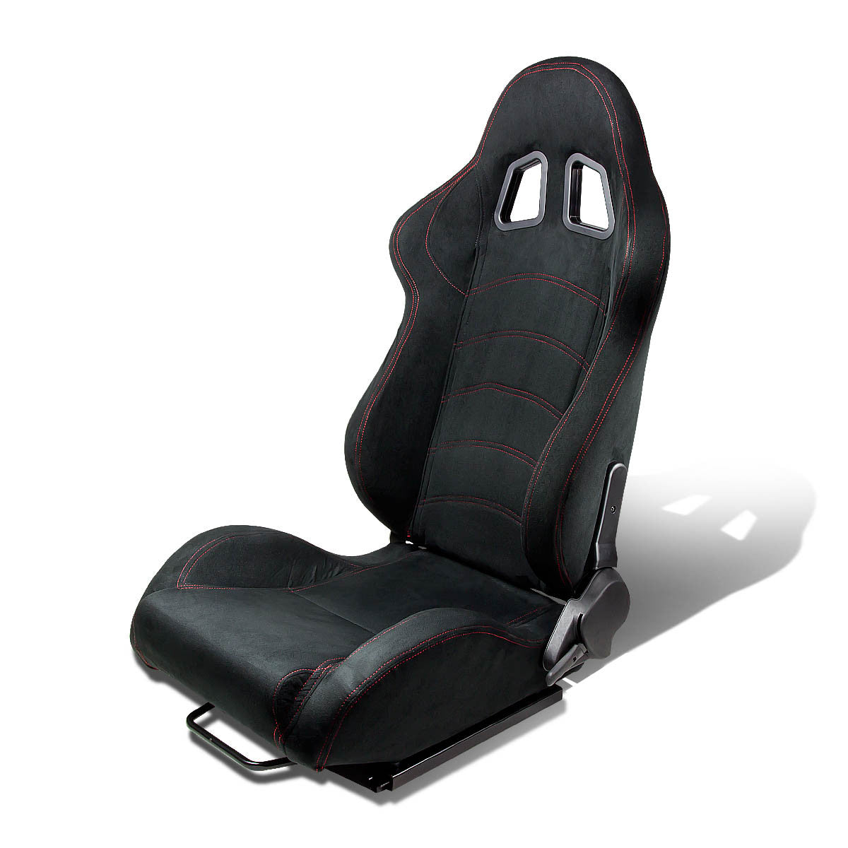 Left / Driver Side Reclinable Suede Leather Racing Seat w/Universal Slider