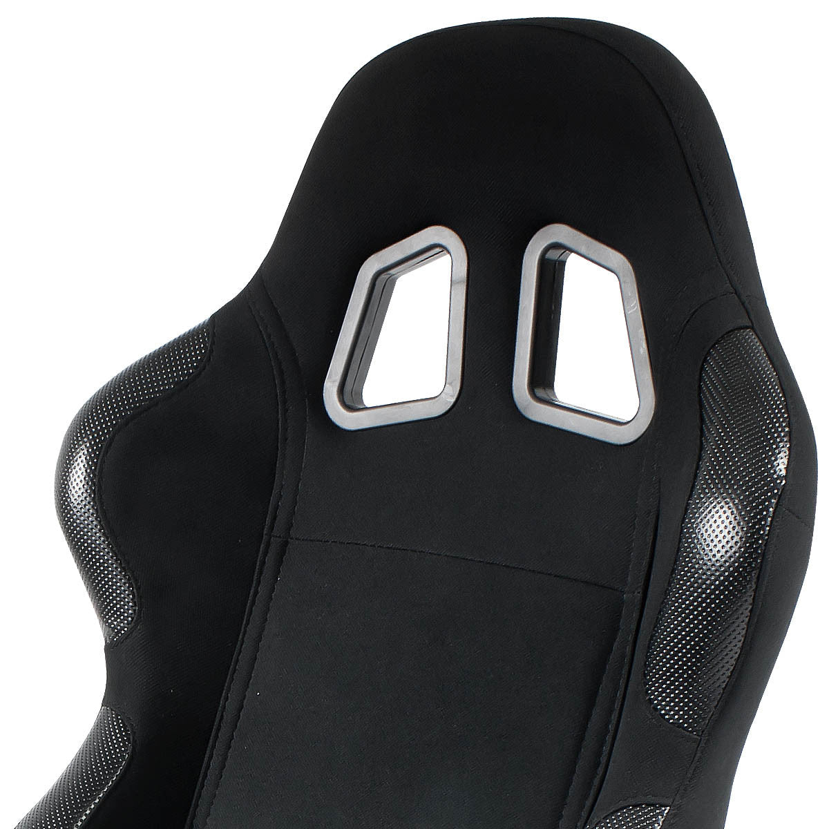 Left / Driver Side Reclinable Cloth Fabric+Leather Racing Seat w/Universal Slider