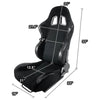 Left / Driver Side Reclinable Cloth Fabric+Leather Racing Seat w/Universal Slider