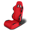 Left / Driver Side Reclinable Cloth Fabric+Leather Racing Seat w/Universal Slider