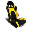 Left / Driver Side Reclinable Yellow Fabric Cloth+Leather Racing Seat w/Universal Slider