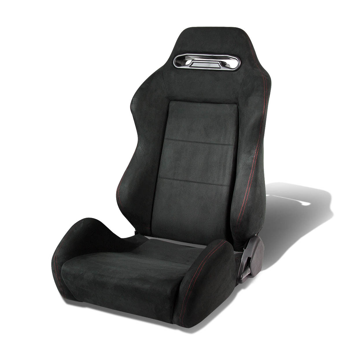 Left / Driver Side Type-R Reclinable Suede Leather Racing Seat w/Universal Slider