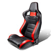 Left / Driver Side Reclinable PVC Leather Racing Seat - Black/Grey