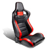 Left / Driver Side Reclinable PVC Leather Racing Seat - Black/Grey