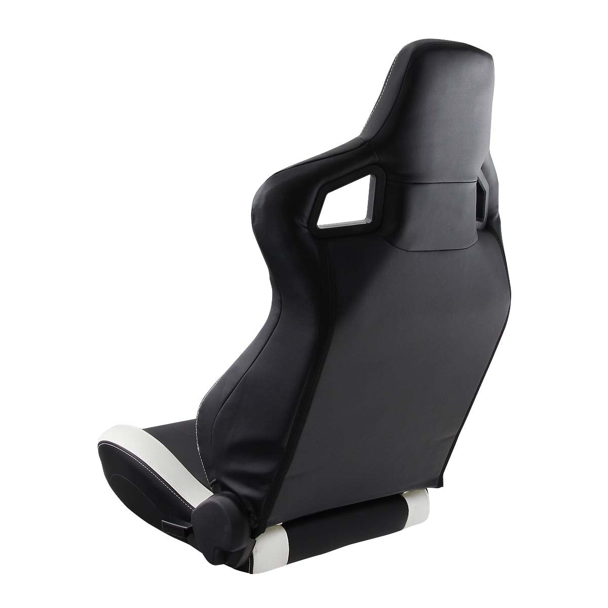 Left / Driver Side Reclinable PVC Leather Racing Seat - Black/Grey